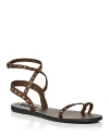 Aqua Women's Anisa Studded Strappy Sandals - 100% Exclusive In Brown Leather