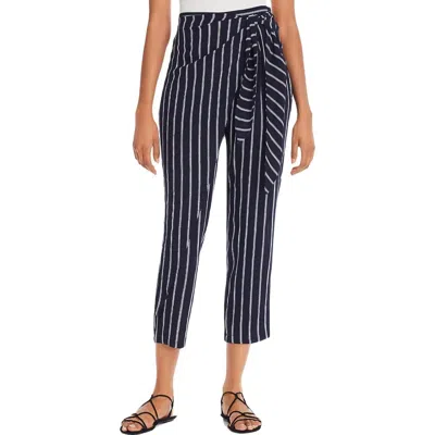 Aqua Women's Arrow Striped High Rise Straight Leg Pants In Blue