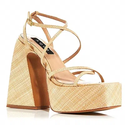 Aqua Women's Chanc Strappy Platform High Heel Sandals In Tan In Brown
