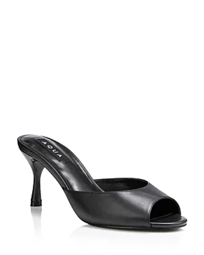 Aqua Women's Daria Slip On Mid Heel Sandals - 100% Exclusive In Black