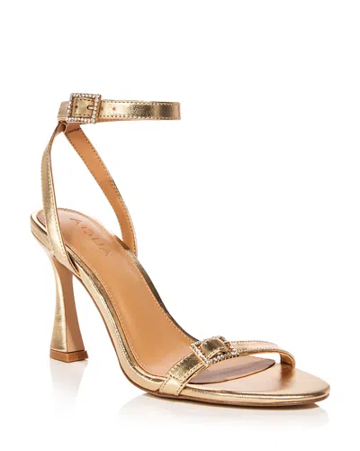 Aqua Women's Dayton Leather High Heel Sandals - Exclusive In Gold