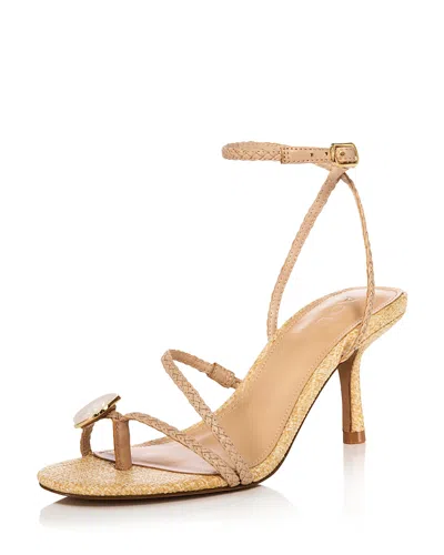 Aqua Women's Diana Braided Leather Mid Heel Sandals - Exclusive In Neutral