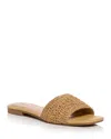Aqua Women's Meile Fringed Raffia Slide Sandals - Exclusive In Natural