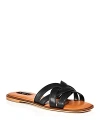 Aqua Women's Elsa Slip On Strappy Slide Sandals - 100% Exclusive In Black Leather