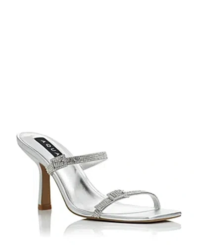 Aqua Women's Fiona Buckled High Heel Sandals - 100% Exclusive In Silver