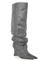 Aqua Women's Glam Slouch Boots - Exclusive In Silver