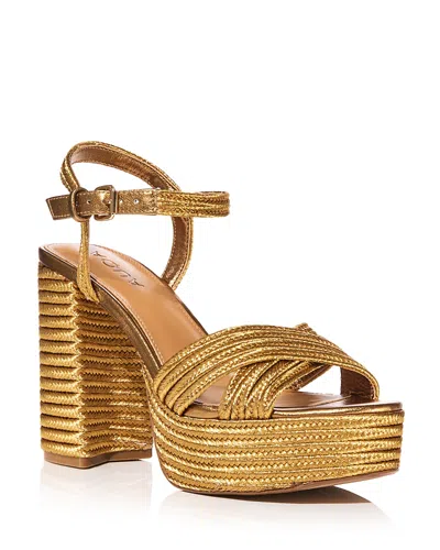 Aqua Women's Grace Platform Sandals - Exclusive In Gold