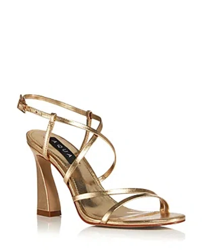 Aqua Women's Jem Strappy High Heel Sandals - 100% Exclusive In Gold Metallic