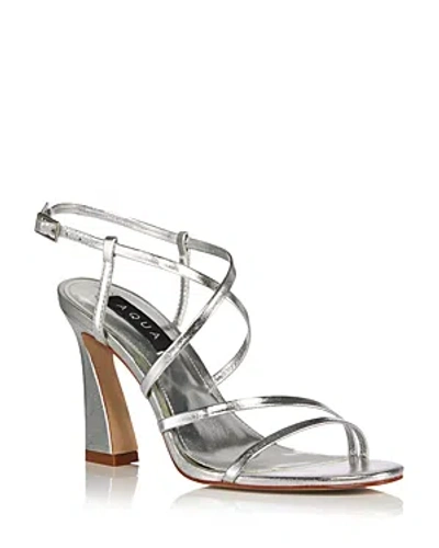 Aqua Women's Jem Strappy High Heel Sandals - 100% Exclusive In Silver Metallic