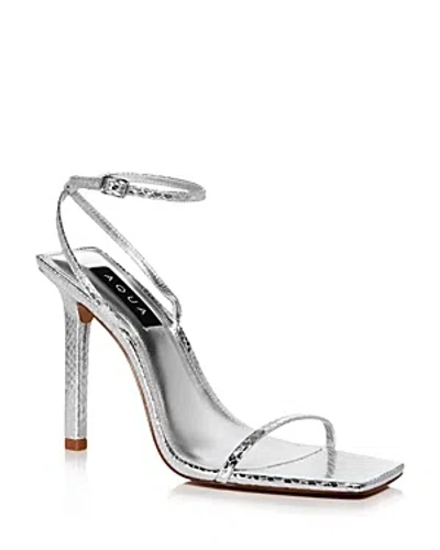 Aqua Women's Jsmin Strappy High Heel Sandals - 100% Exclusive In Silver Snake