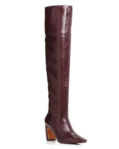 Aqua Women's Karin Pointed Toe Thigh High Boots - Exclusive In Bordeaux