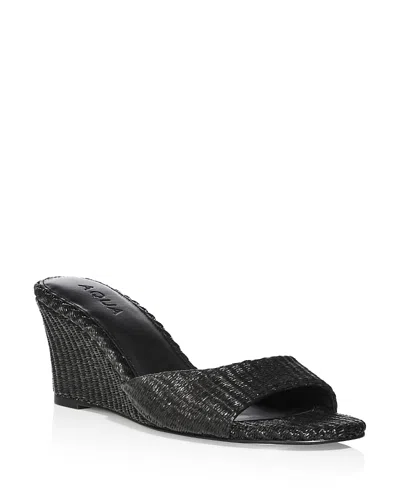Aqua Women's Katey Wedge Sandals - Exclusive In Black