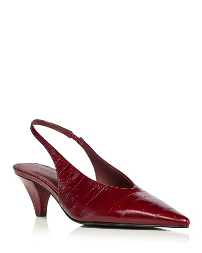 Aqua Women's Macki Leather Pointed Toe Slingbacks - Exclusive In Burgundy