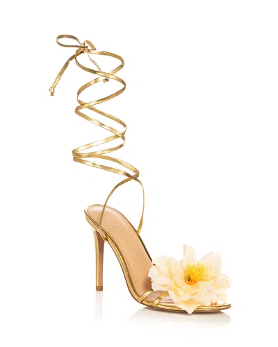 Aqua Women's Melio Ankle Tie Sandals - Exclusive In Gold Multi