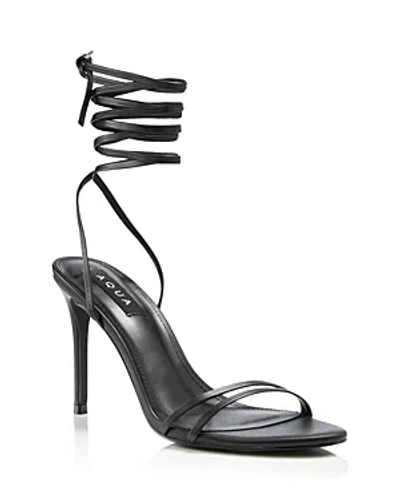 Aqua Women's Mena Ankle Tie High Heel Sandals - 100% Exclusive In Black