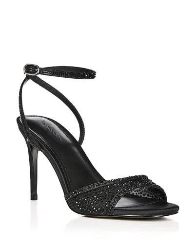 Aqua Women's Naya Embellished Mesh High Heel Sandals - Exclusive In Black