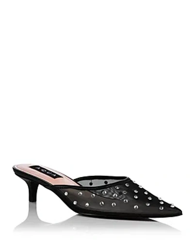 Aqua Women's Rush Embellished Pumps - Exclusive In Black Mesh