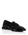 Aqua Women's Rvere Loafer Flats - Exclusive In Black Leather