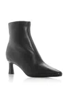 Aqua Hanna Womens Patent Pointy Toe Booties In Black Leather