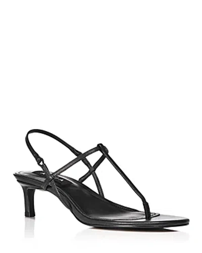 Aqua Women's T Strap Slingback High Heel Sandals - 100% Exclusive In Black Leather