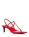 Aqua Women's T Strap Slingback High Heel Sandals - 100% Exclusive In Red Leather