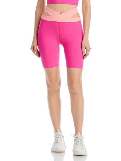 Aqua Womens Activewear Workout Bike Short In Multi