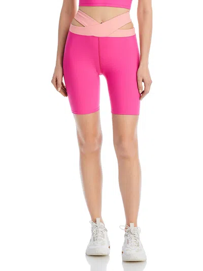 Aqua Womens Activewear Workout Bike Short In Pink