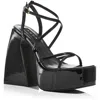 Aqua Womens Adjustable Open Toe Block Heels In Black