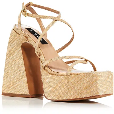 Aqua Womens Adjustable Open Toe Block Heels In Grey