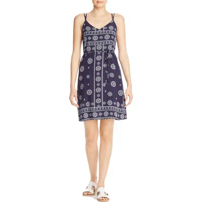 Aqua Womens Bandana Print Above Knee Shift Dress In Blue