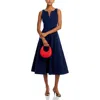 Aqua Womens Below Knee A-line Midi Dress In Blue