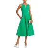 Aqua Paneled Midi Dress - Exclusive In Green