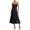 AQUA WOMENS BELOW KNEE RUFFLED MIDI DRESS