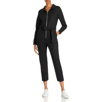 Aqua Womens Boiler Suit Casual Jumpsuit In Black