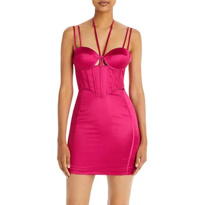 Aqua Womens Bustier Short Mini Dress In Pink