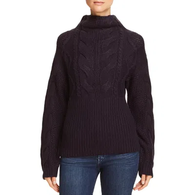 Aqua Womens Cable Knit Ribbed Sweater In Black