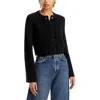 Aqua Cashmere Cropped Wide Sleeve Crewneck Cardigan - Exclusive In Black