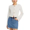 Aqua Cashmere Cropped Wide Sleeve Crewneck Cardigan - Exclusive In Multi