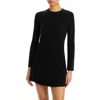 Aqua Cashmere Contour Ribbed Cashmere Mini Dress - Exclusive In Black