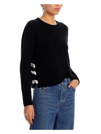 Aqua Womens Cashmere Pullover Sweater In Black
