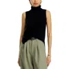 AQUA WOMENS CASHMERE SLEEVELESS TURTLENECK TOP
