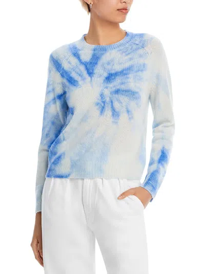 Aqua Womens Cashmere Tie-dye Crewneck Sweater In Blue
