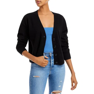 Aqua Cashmere V Neck Cardigan - Exclusive In Black