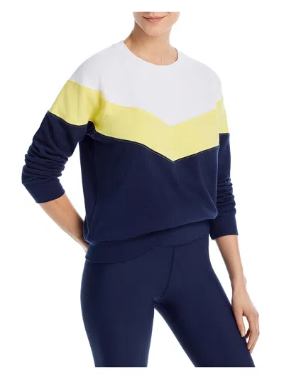 Aqua Womens Colorblock Cotton Sweatshirt In Multi