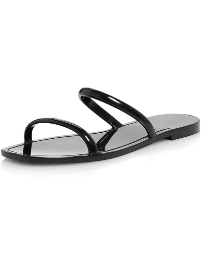 Aqua Womens Comfort Insole Manmade Flatform Sandals In Black
