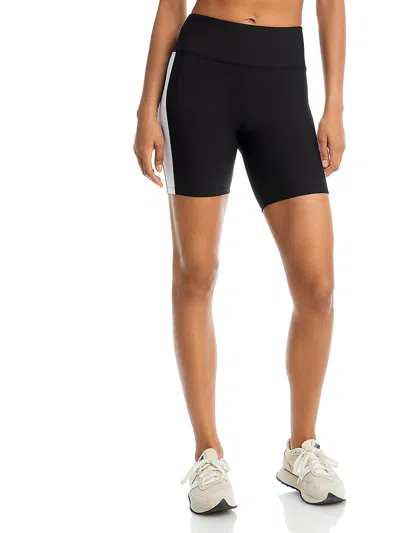 Aqua Womens Contrast Trim Polyester Bike Short In Black