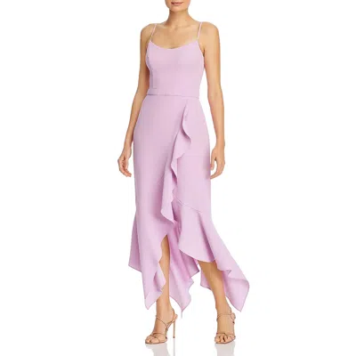 Aqua Womens Crepe Scoop Neck Evening Dress In Blue