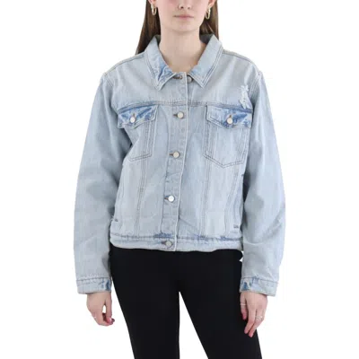 Aqua Womens Denim Cotton Denim Jacket In Blue