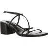 Aqua Womens Faux Leather Open Toe Block Heel In Black