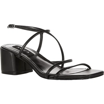 Aqua Womens Faux Leather Open Toe Block Heel In Black